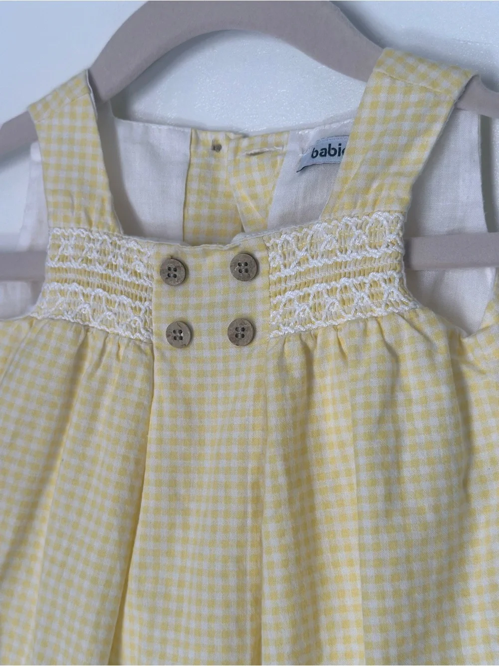 Babidu 3M Yellow Gingham Baby Romper